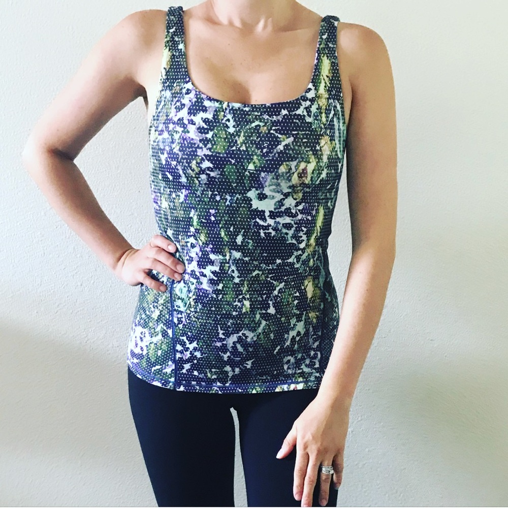 Lululemon Floral Sport White Multi Amala Tank